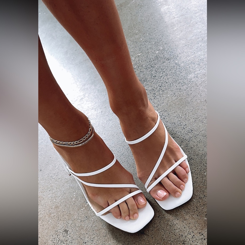 White Mules Sandals Size 6